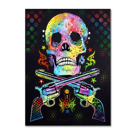 Dean Russo 'Skull And Guns' Canvas Art,18x24